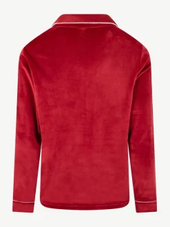 Rood - The Little Tailor luxe kerstpyjama van zacht aanvoelend velours