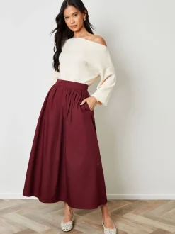Rood - Threadbare Midi rok met zakken