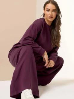 Rood - Yours Curve Crew Neck Sweatshirt Joggers Set