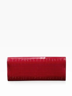 Rood met krokodillenleereffect - Lipsy Clutch Bag