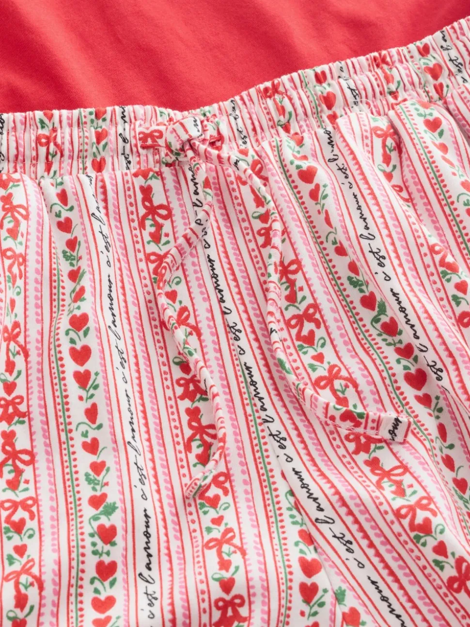 Rood met print - Pyjama met korte mouwen