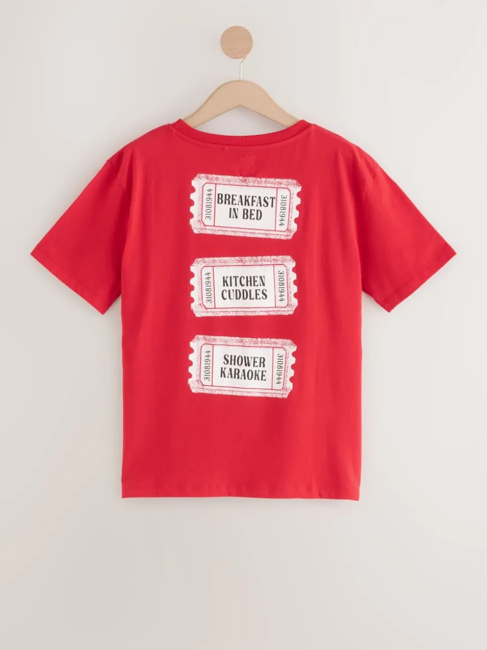 Rood met print - Pyjama met korte mouwen