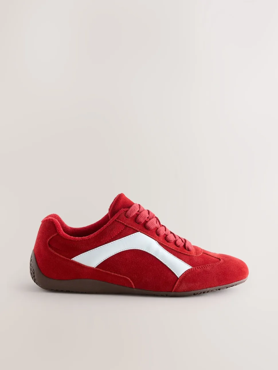 Rood suède - Forever Comfort® Leather Slimsole Lace-Up Trainers