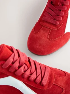 Rood suède - Forever Comfort® Leather Slimsole Lace-Up Trainers