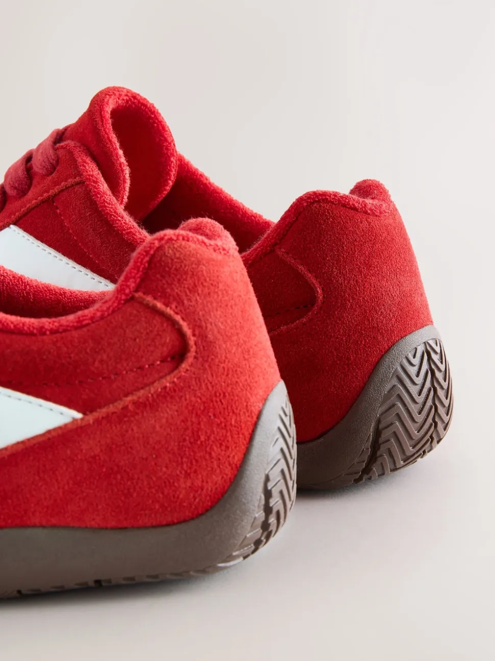 Rood suède - Forever Comfort® Leather Slimsole Lace-Up Trainers