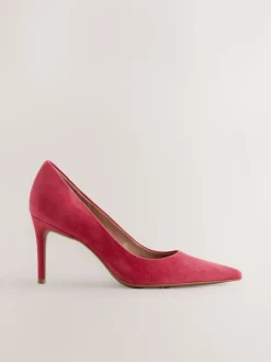 Rood suède - Leren mid-court pumps