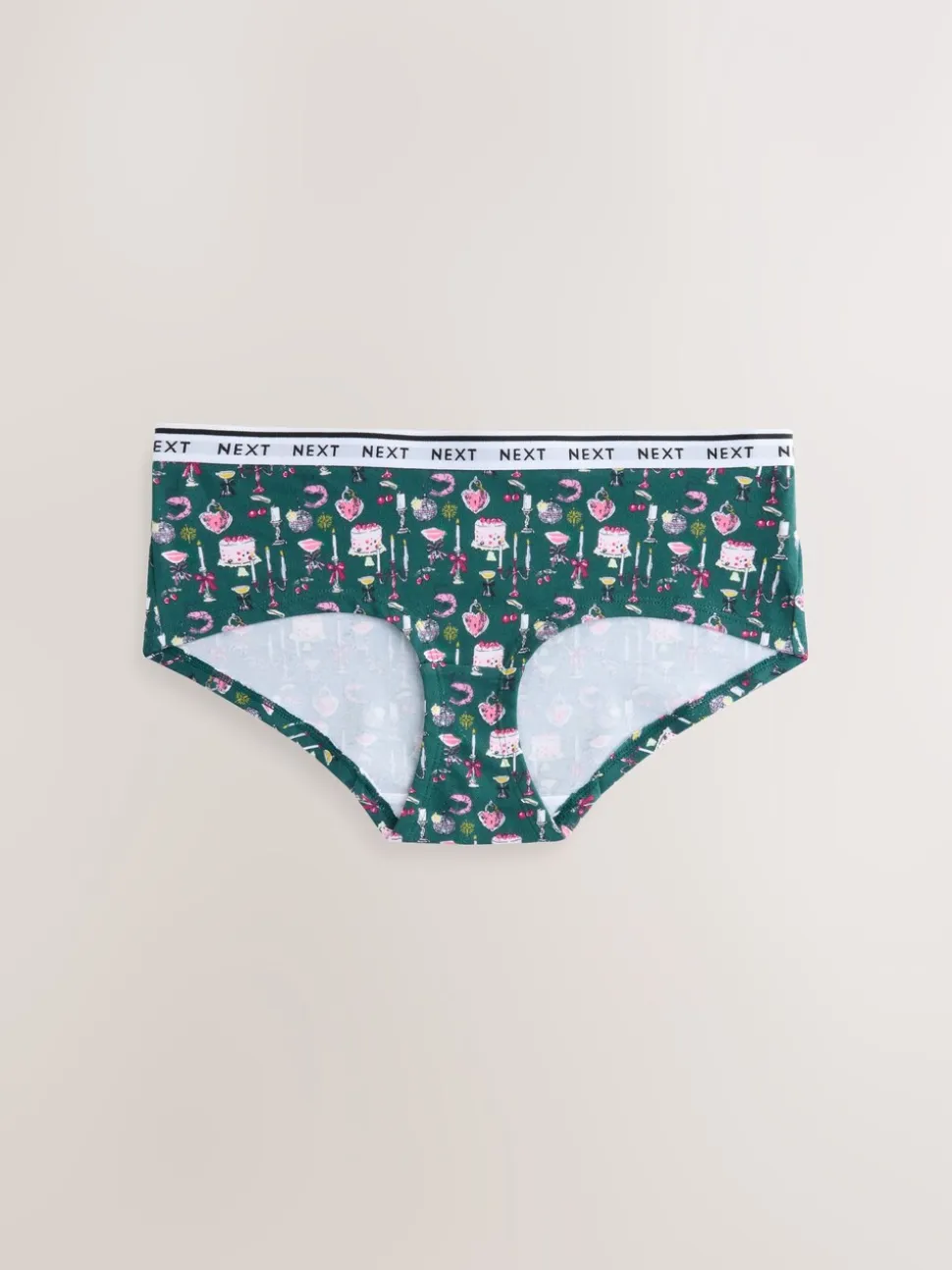 Rood tafelaankleding Print - 7 Katoenen slipjes met logotailleband