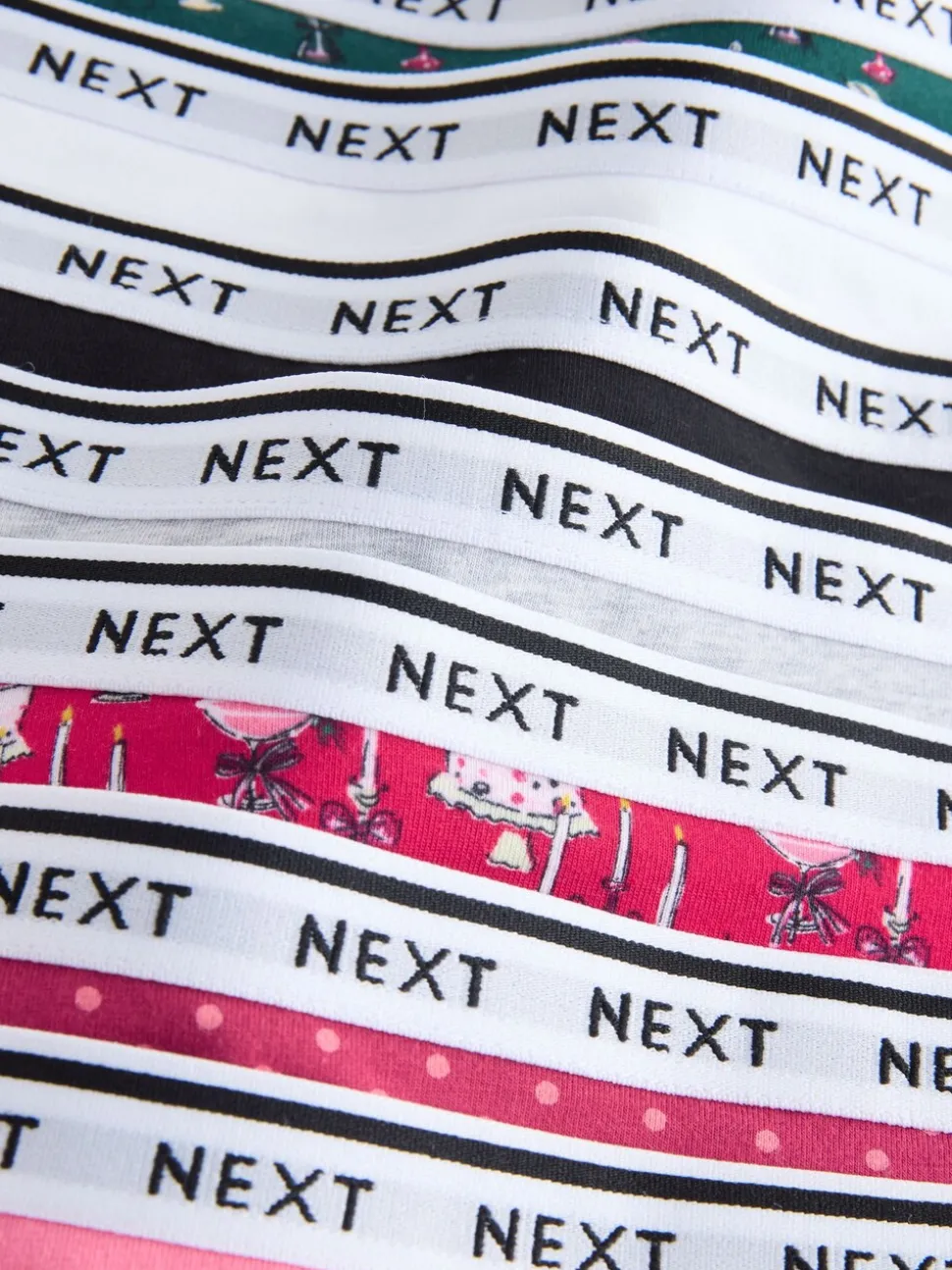 Rood tafelaankleding Print - 7 Katoenen slipjes met logotailleband
