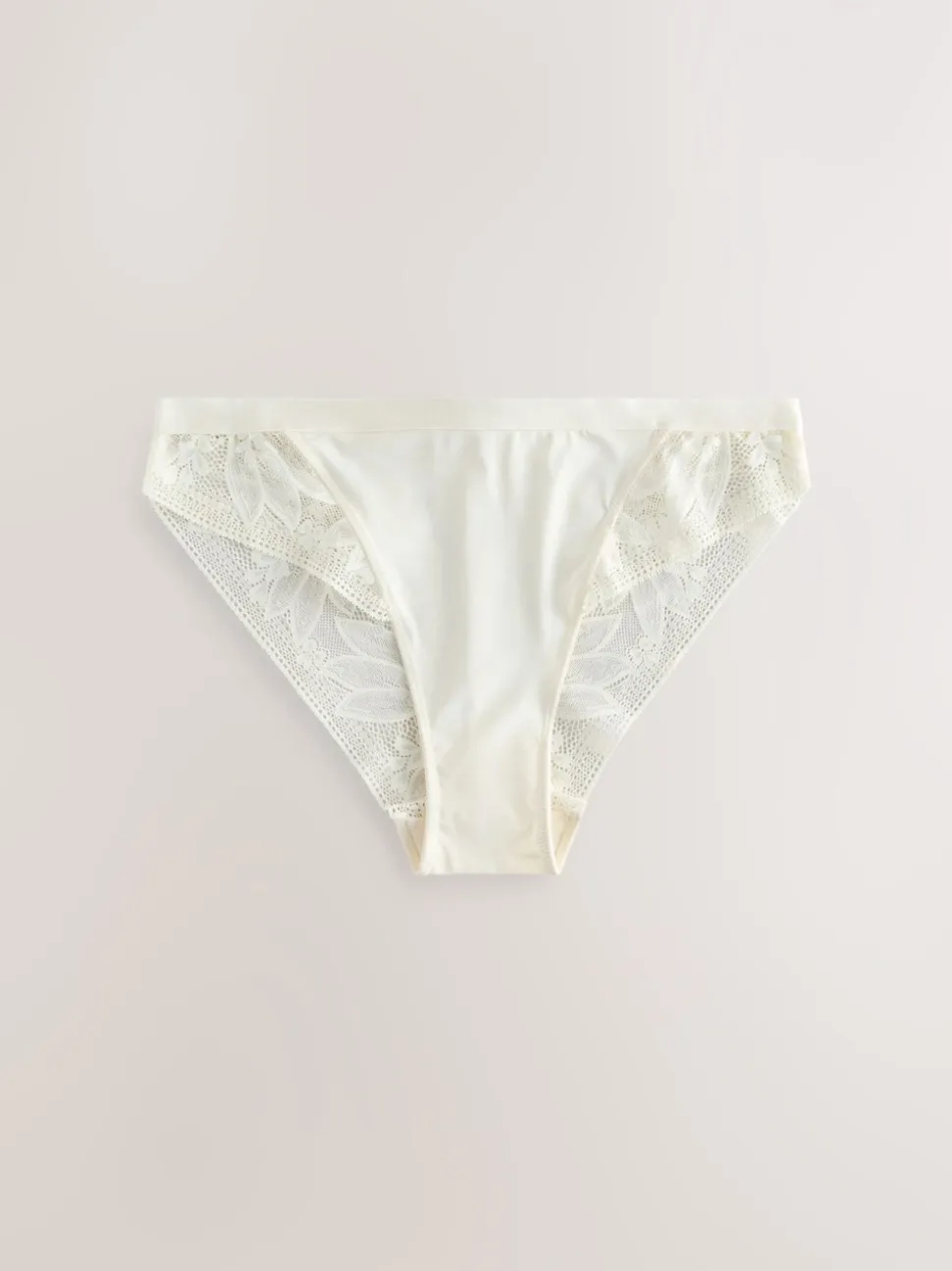 Rood/crèmekleurig - Verpakking van 2 slipjes van microvezel en kant