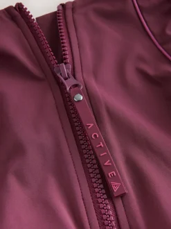 Roodpaars 'Wine' - Active High Neck Tummy Control Swimsuit
