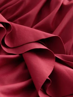 Roodpaars 'Wine' - Tummy Control Frill Bandeau Swimsuit