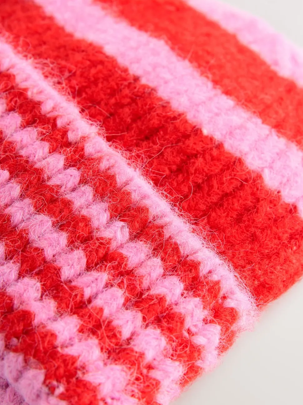 Rood/roze - Stripe Knitted Beanie Hat