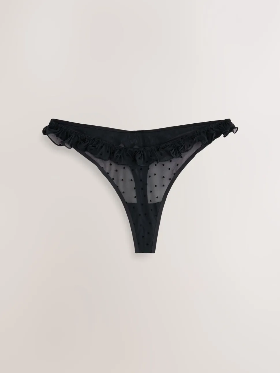 Rood/zwart - Heart Mesh Flocked Knickers 2 Pack