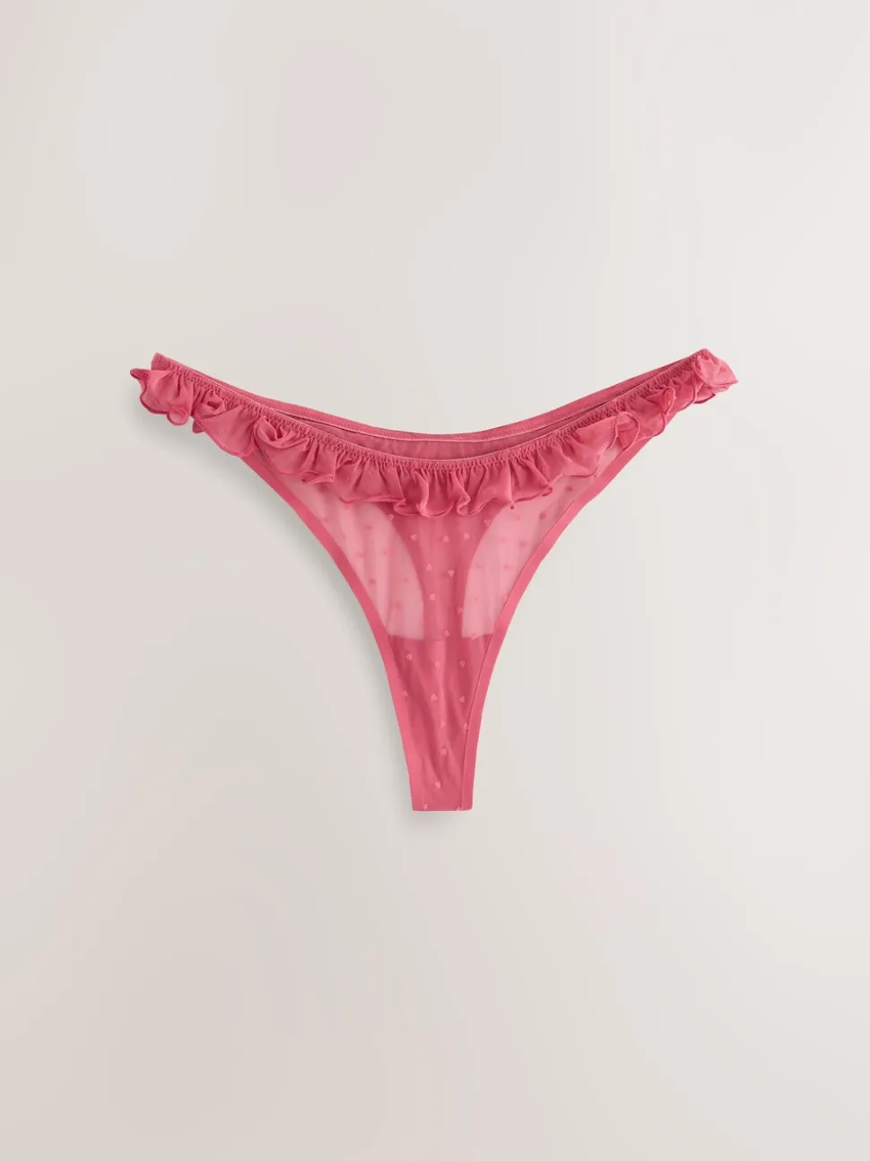Rood/zwart - Heart Mesh Flocked Knickers 2 Pack