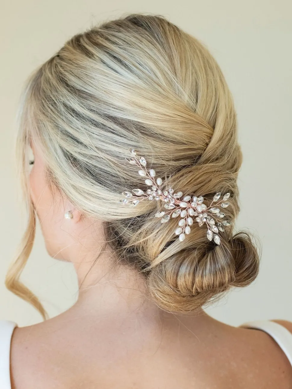 Roségoudkleurig - Ivory & Co - Sierkam met parels en kristallen