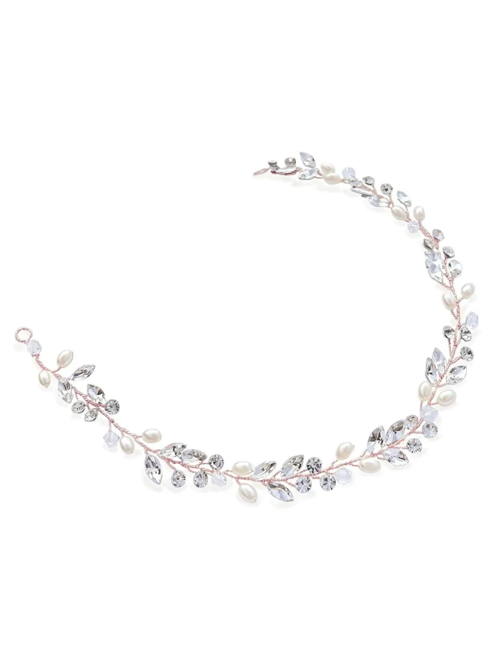 Roségoudkleurig - Ivory & Co bohemia haarband met kristallen en parels