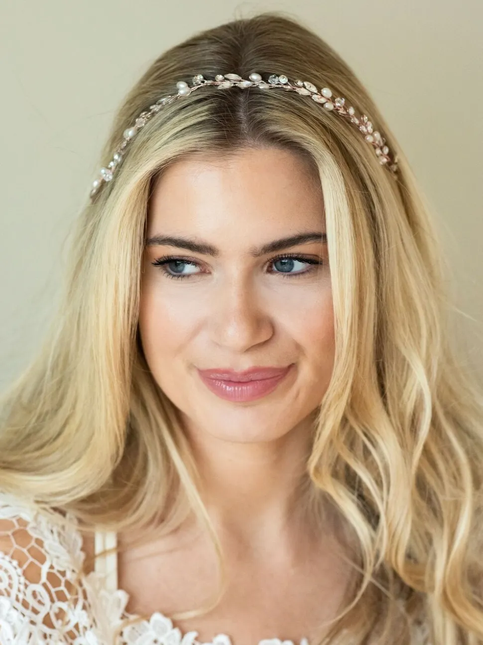 Roségoudkleurig - Ivory & Co bohemia haarband met kristallen en parels