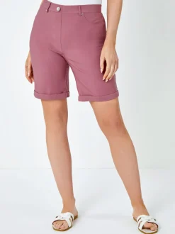 Rouge - Roman stretch short met omgeslagen zoom