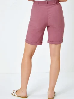 Rouge - Roman stretch short met omgeslagen zoom