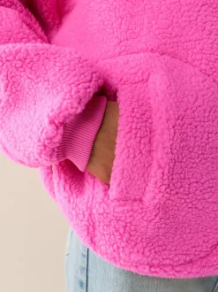 Roze - Active jack met capuchon van borg