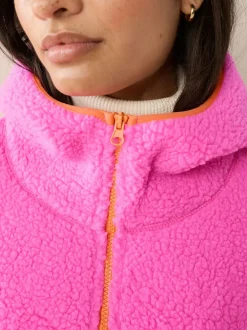 Roze - Active jack met capuchon van borg