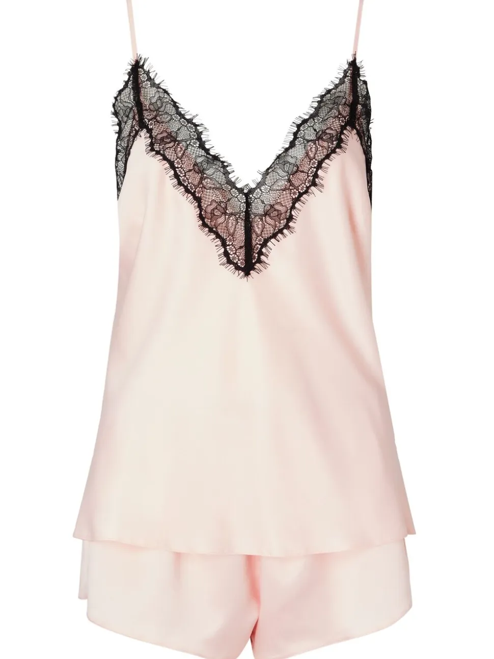 Roze - Ann Summers Cerise camipyjama van satijn met kant