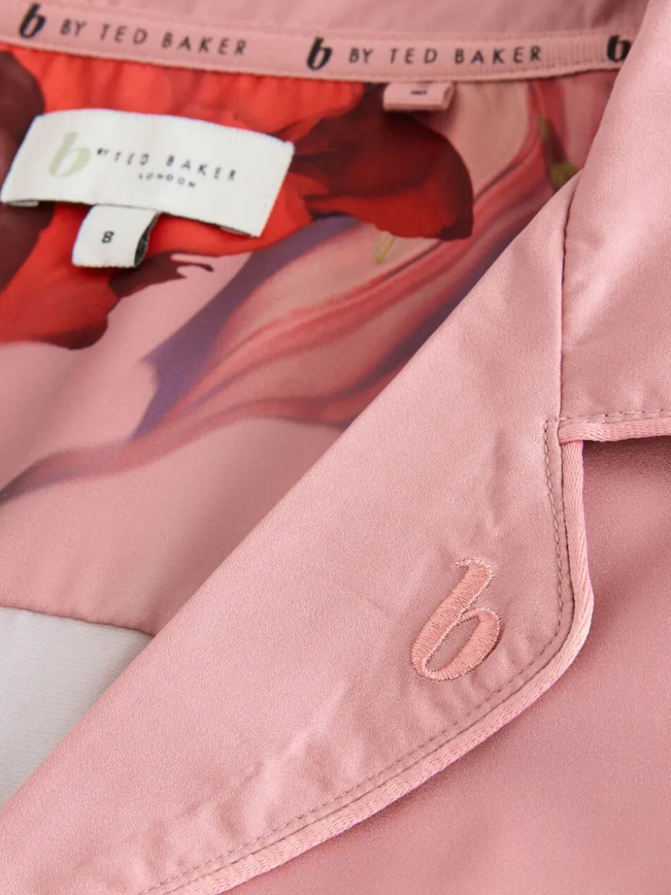 Roze - B by Ted Baker - Satijnen pyjama met knopen