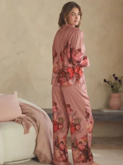 Roze - B by Ted Baker - Satijnen pyjama met knopen