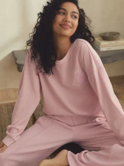 Roze - B by Ted Baker pyjama's van geborstelde katoenblend met wafelstof
