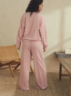 Roze - B by Ted Baker pyjama's van geborstelde katoenblend met wafelstof