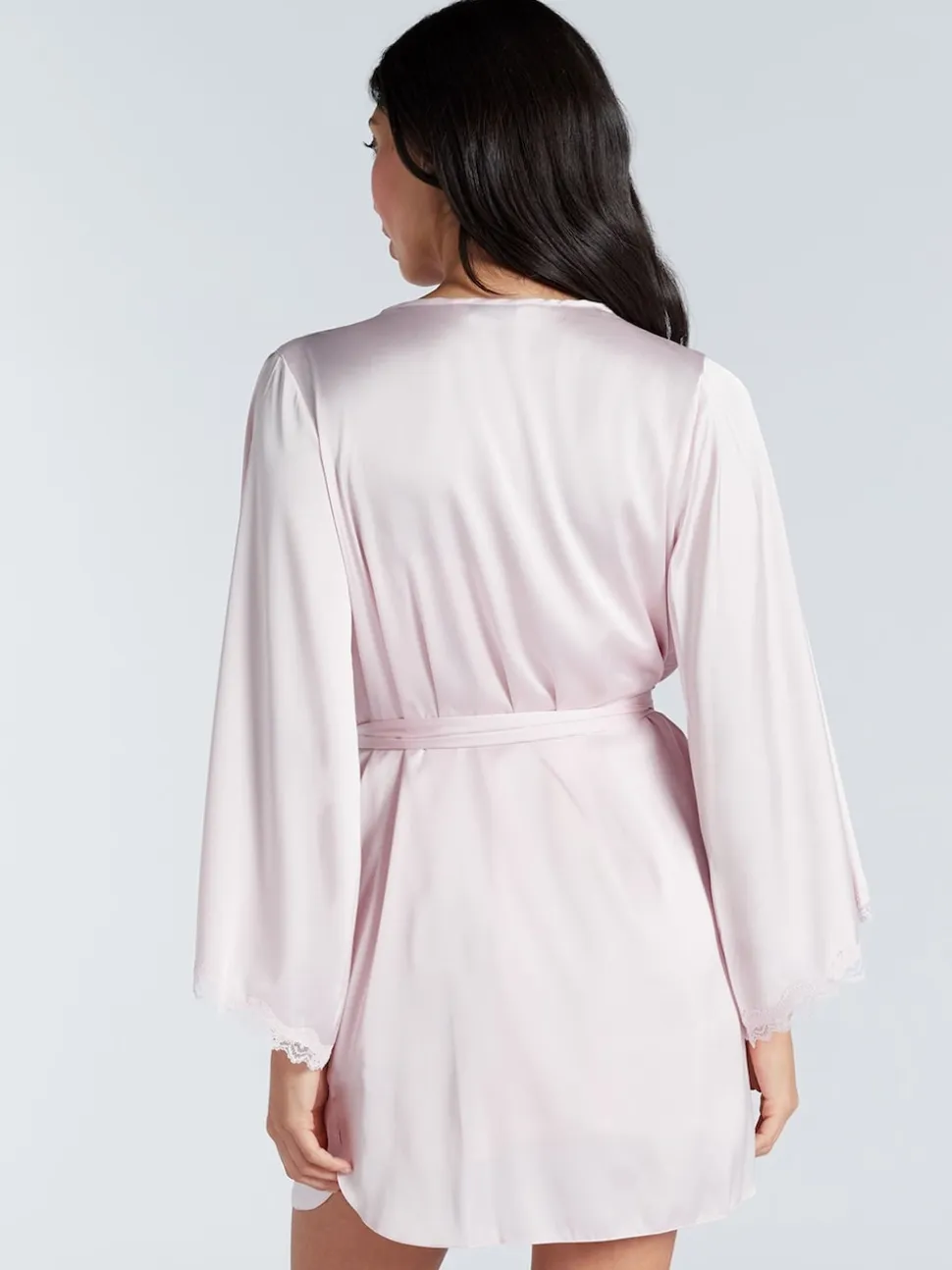 Roze - Boux Avenue Kaya Lace Trim Satin Robe