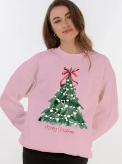 Roze - Brands In Christmas Tree Watercolour Sweatshirt