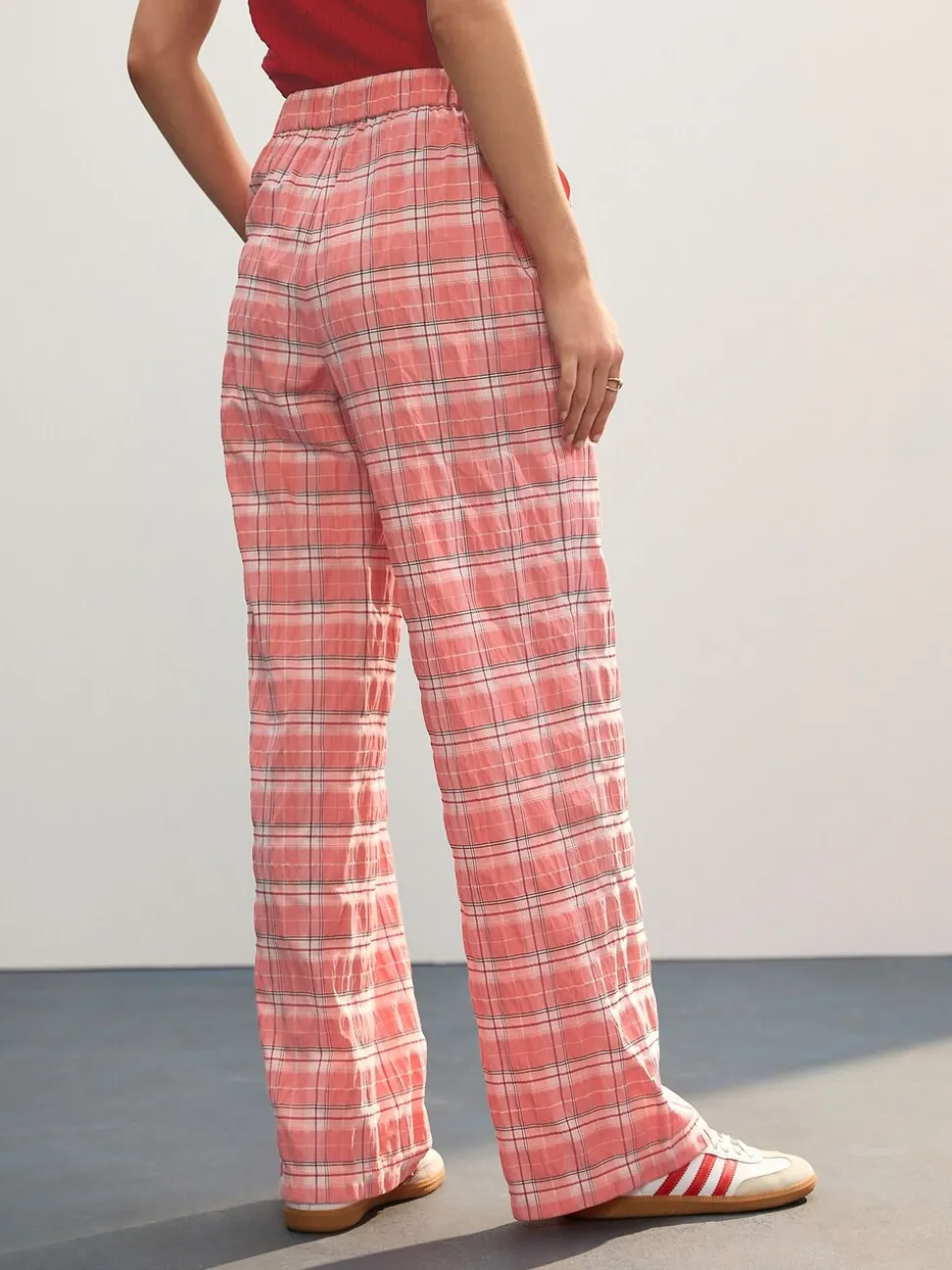 Roze - Broek met wijde pijpen