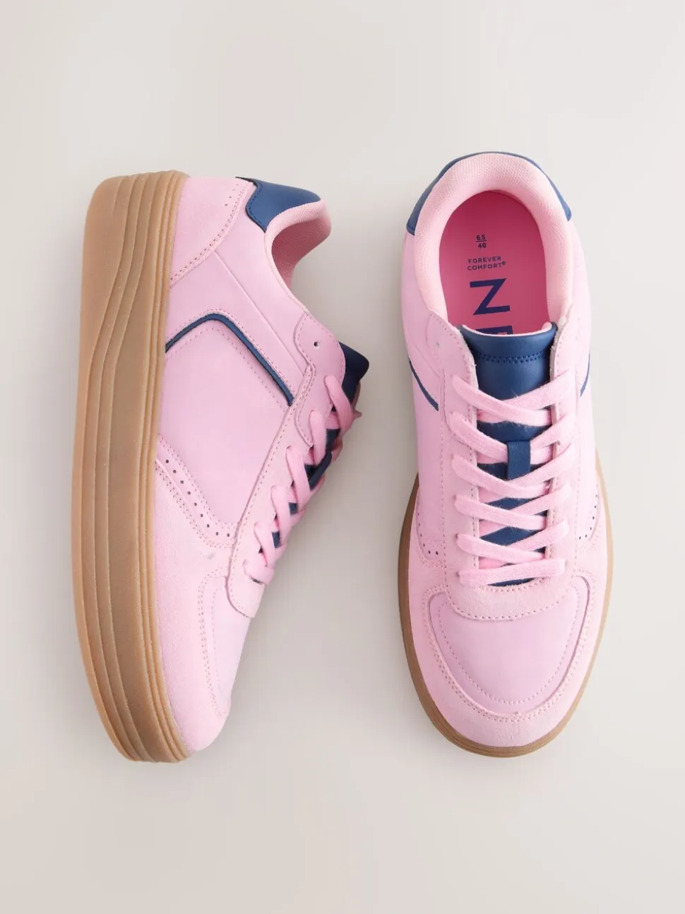 Roze - Chunky sneakers met veters en plateauzool