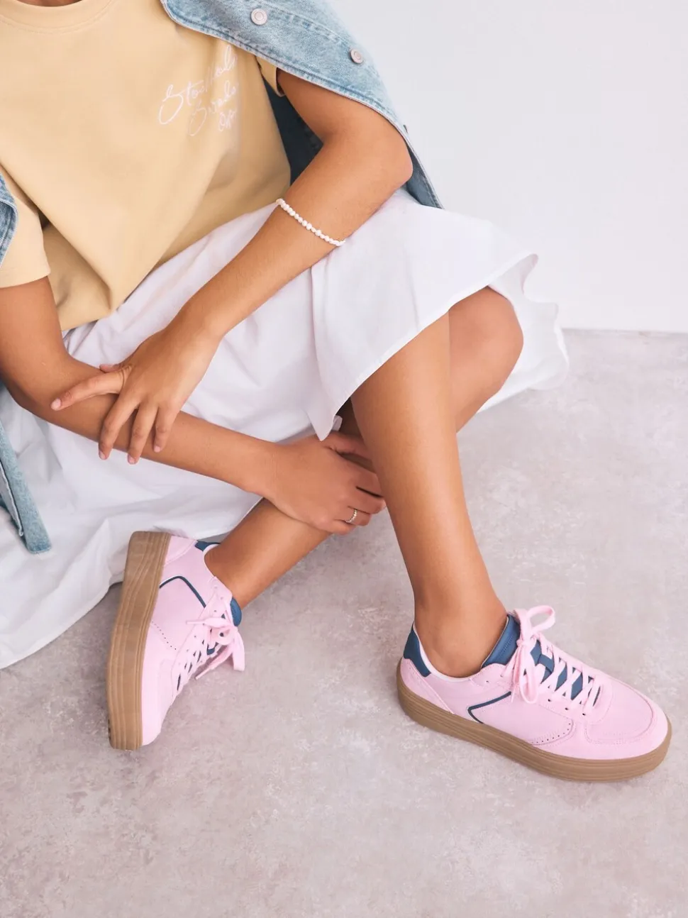 Roze - Chunky sneakers met veters en plateauzool