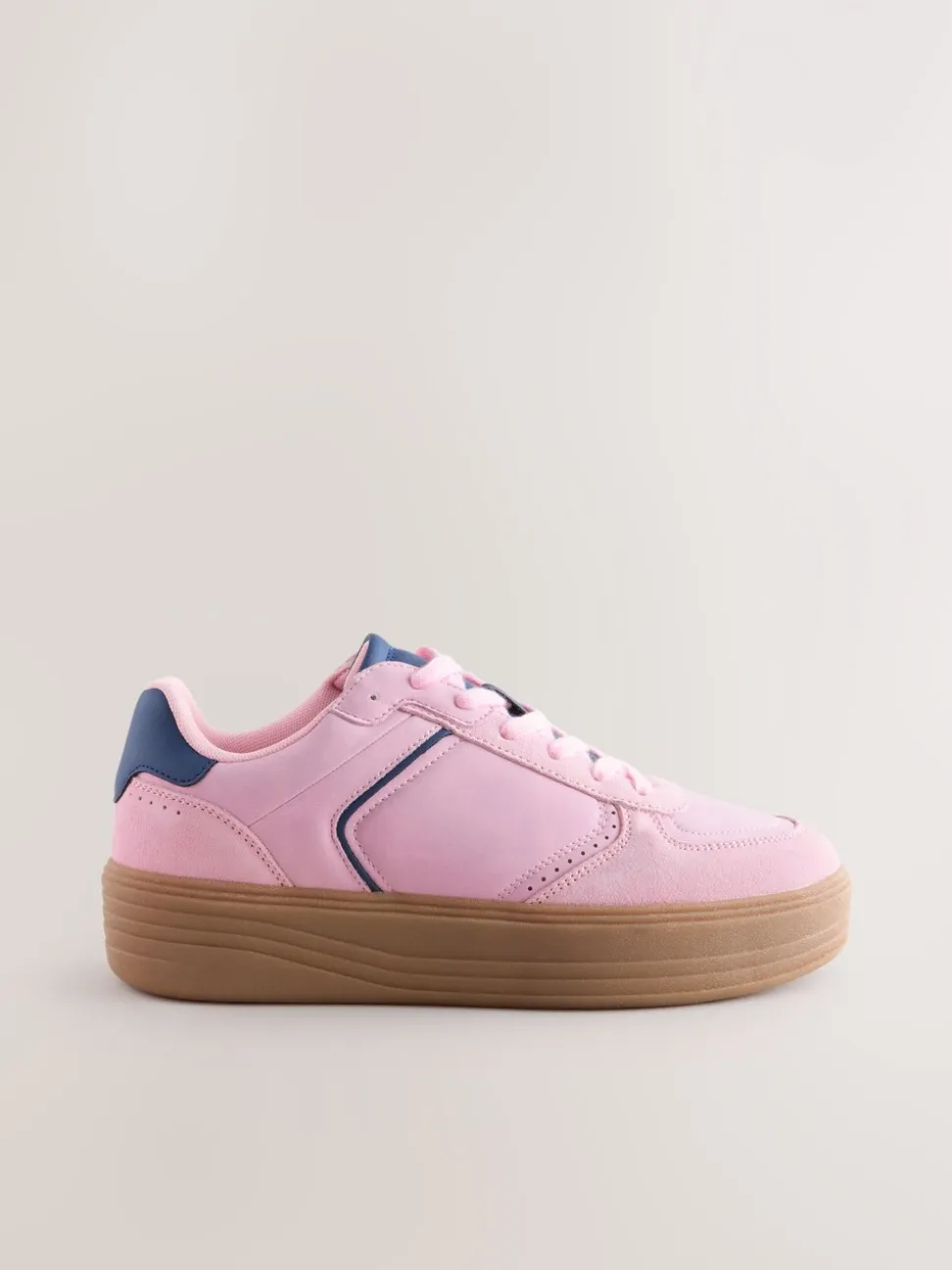 Roze - Chunky sneakers met veters en plateauzool