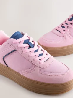 Roze - Chunky sneakers met veters en plateauzool