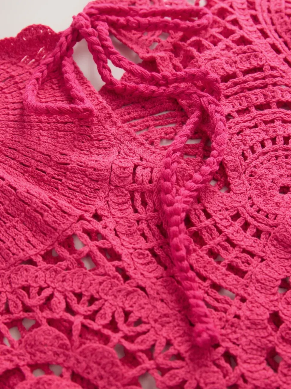 Roze - Cropped Crochet Tabard Cover-Up