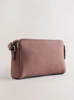 Roze - Double Zip Cross-Body Faux Suede Bag