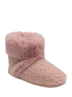 Roze - Dunlop Bootee Pom Pom Faux Slippers