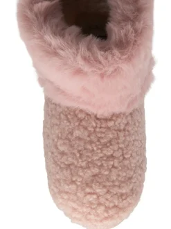 Roze - Dunlop Bootee Pom Pom Faux Slippers