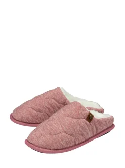 Roze - Dunlop Doorgestikte pantoffelmuiltjes met dichte neus voor dames
