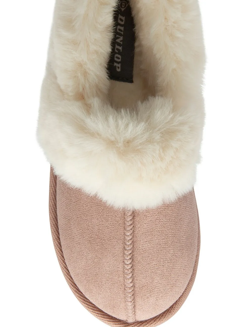 Roze - Dunlop Faux Suede Collar Full Slippers