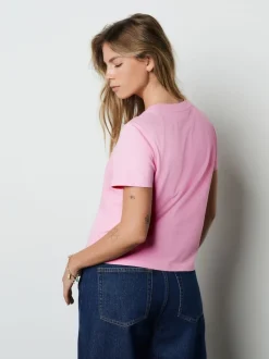 Roze - Embellished Duck Short Sleeve Crew Neck Top