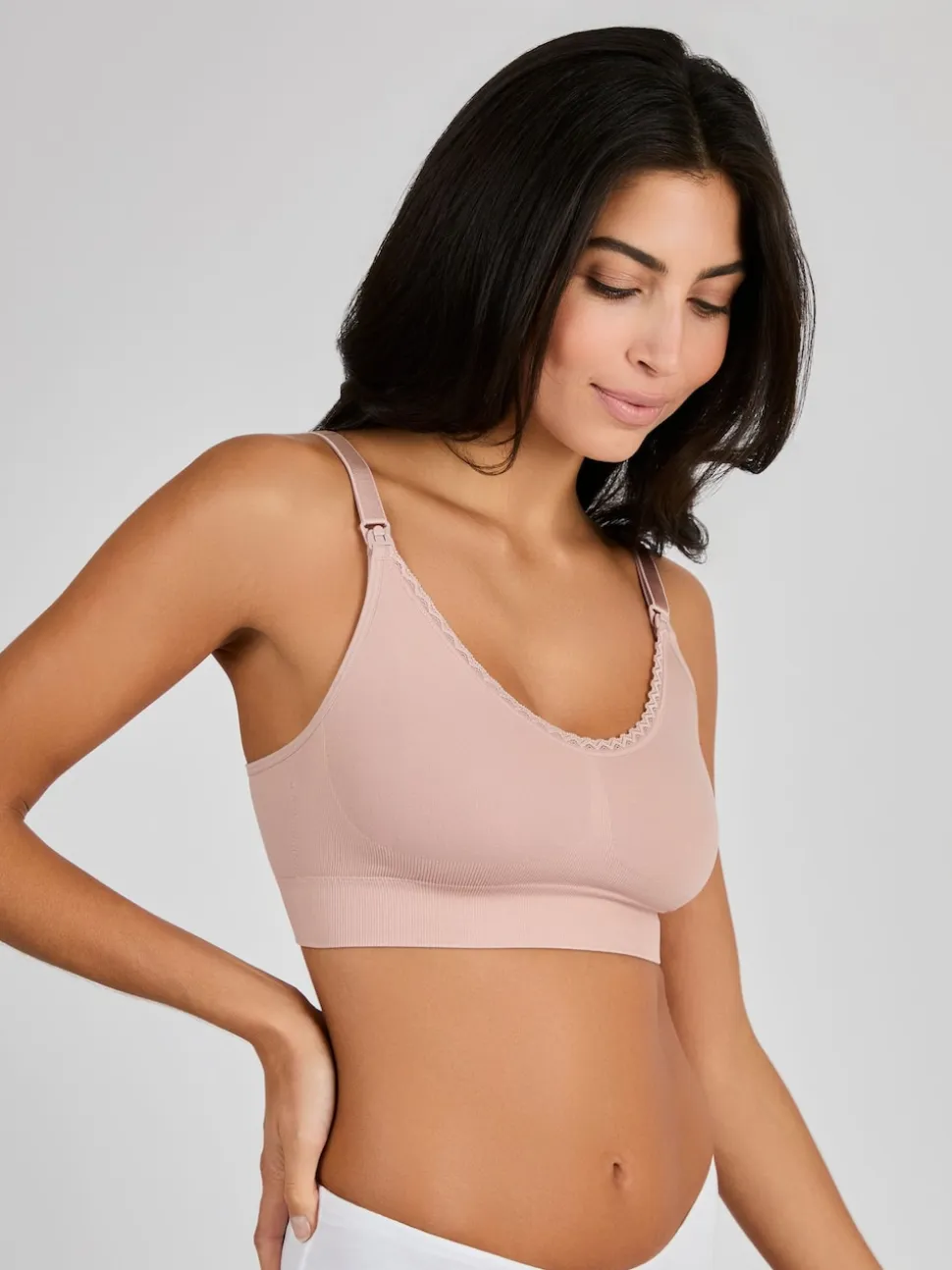 Roze - Emma-Jane Lace Trim Seamless Maternity & Nursing Bra