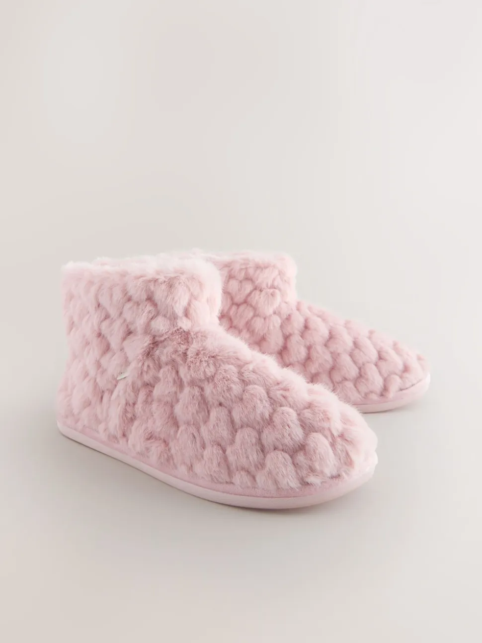 Roze - Faux Fur Heart Slipper Boots
