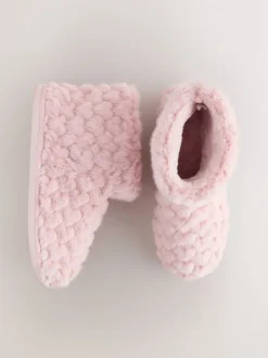Roze - Faux Fur Heart Slipper Boots