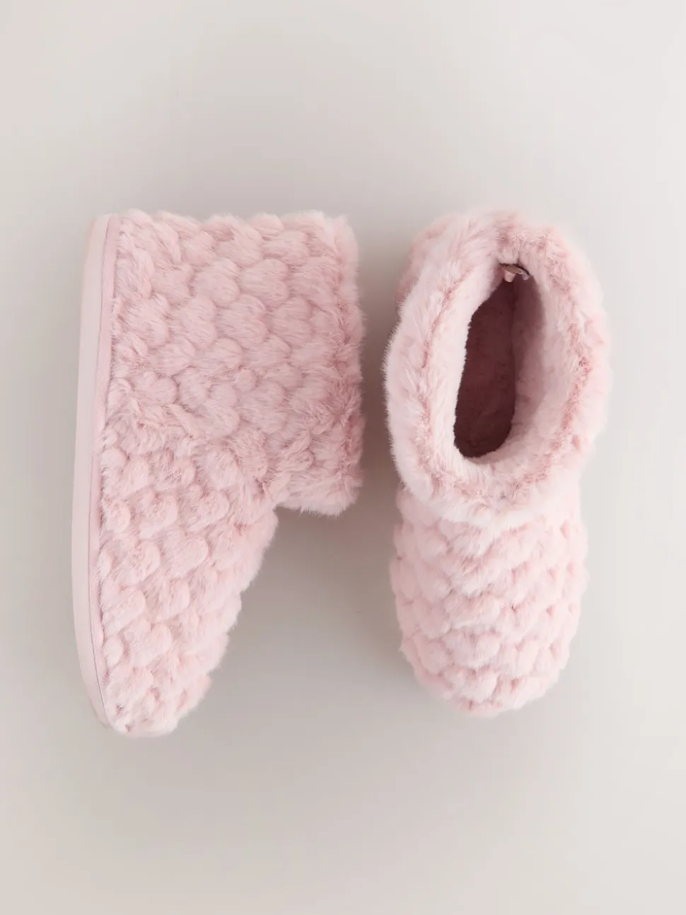Roze - Faux Fur Heart Slipper Boots