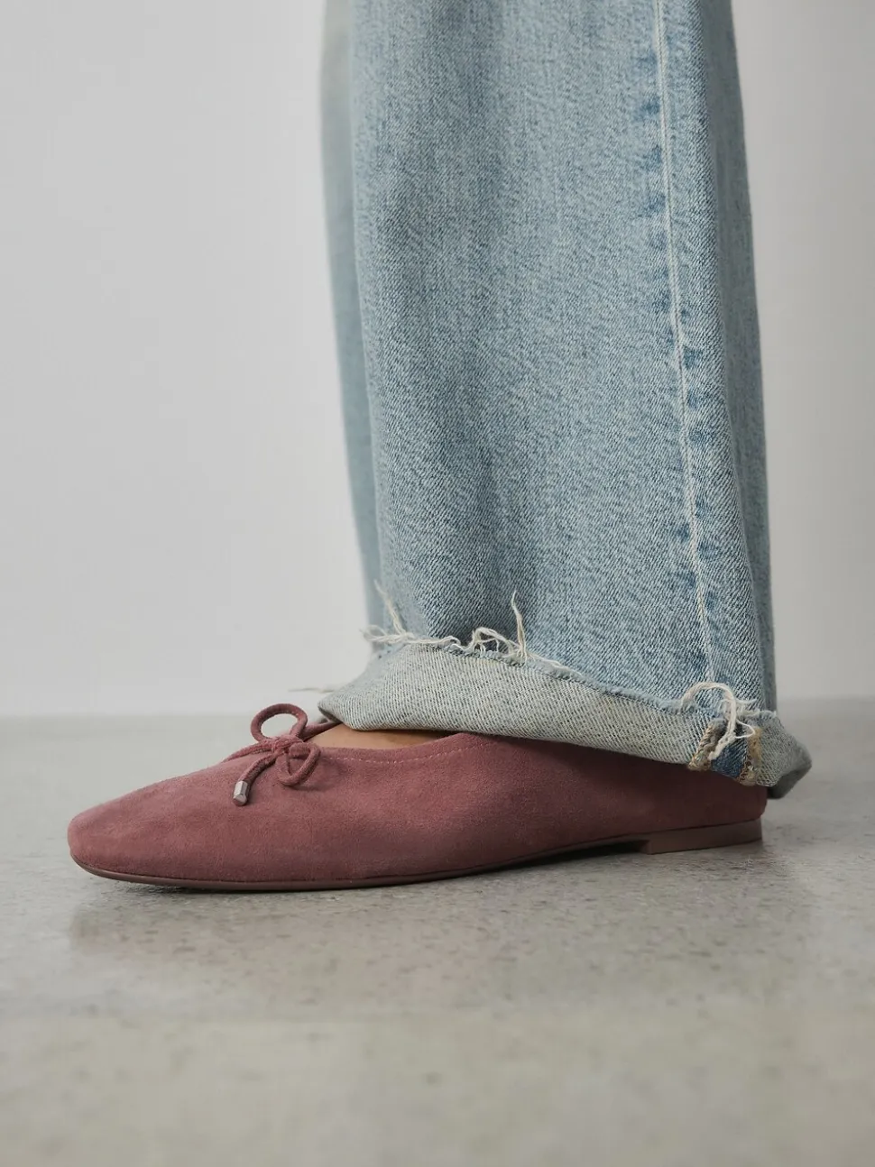 Roze - Forever Comfort® Suede High Cut Ballet Flats
