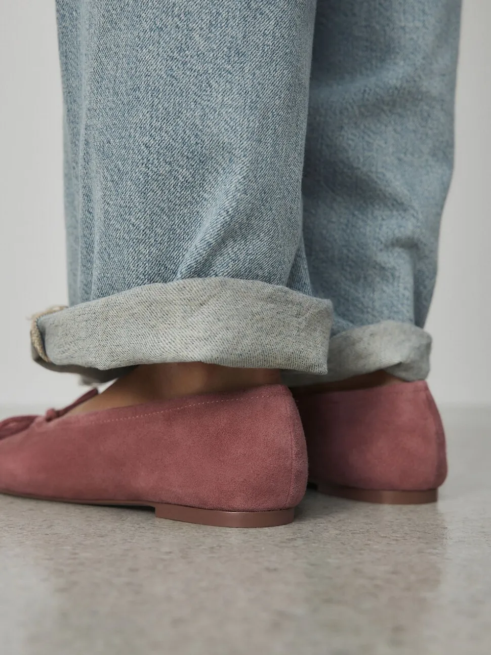 Roze - Forever Comfort® Suede High Cut Ballet Flats